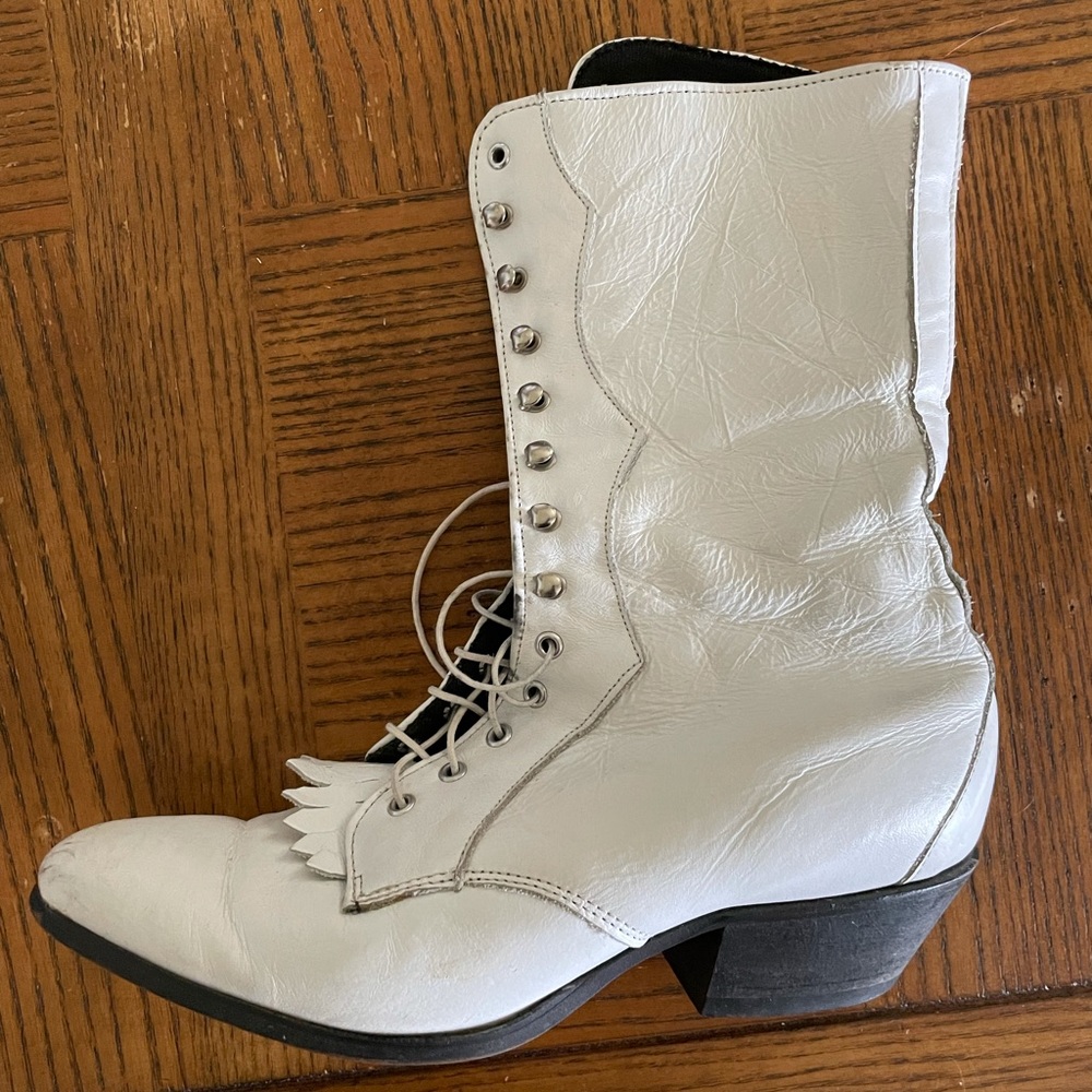 Vintage lace up cowboy boots